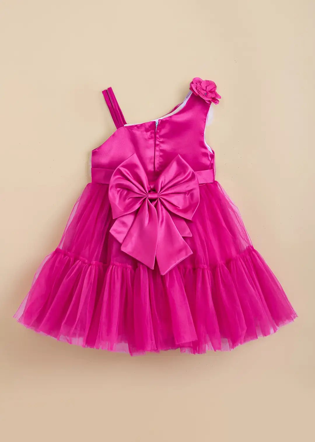 Floral Cotton Frock with Bow ā Pink