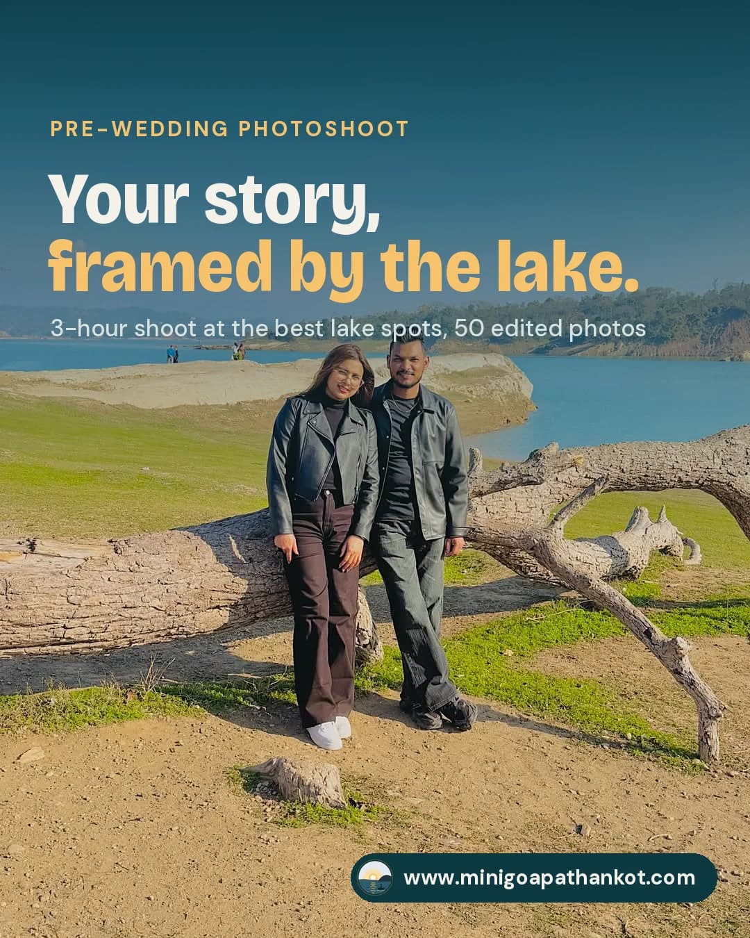Pre-Wedding Photoshoot — 3-hour shoot at the best lake spots, 50 edited photos